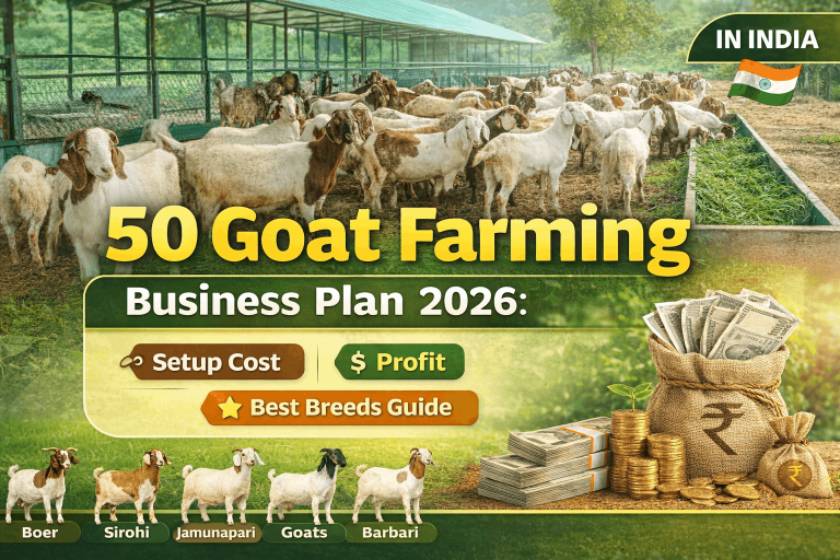 50 Goat Farming Business Plan 2026: Setup Cost, Profit & Best Breeds Guide